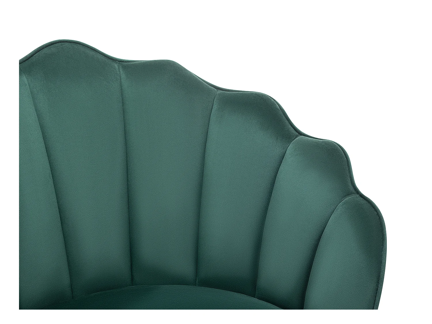 Sillón concha de terciopelo verde LALEA