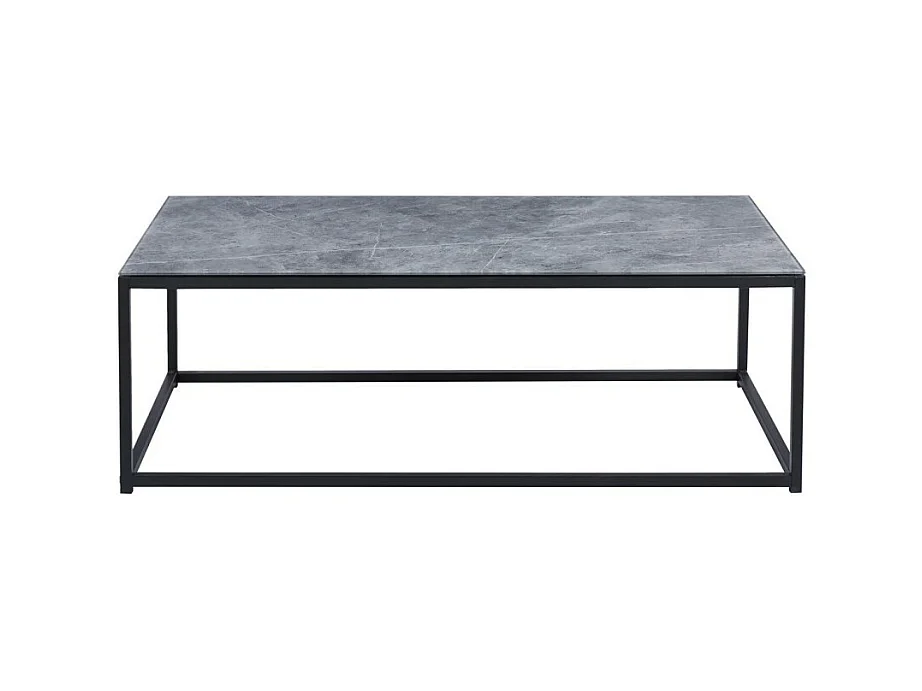 Table basse TRAMPSTA en verre effet gris pierre, idéal pour un salon unique
