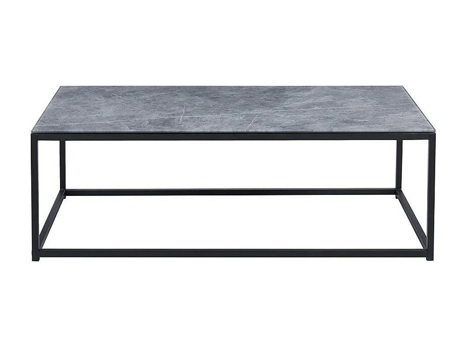Table basse TRAMPSTA en verre effet gris pierre, idéal pour un salon unique