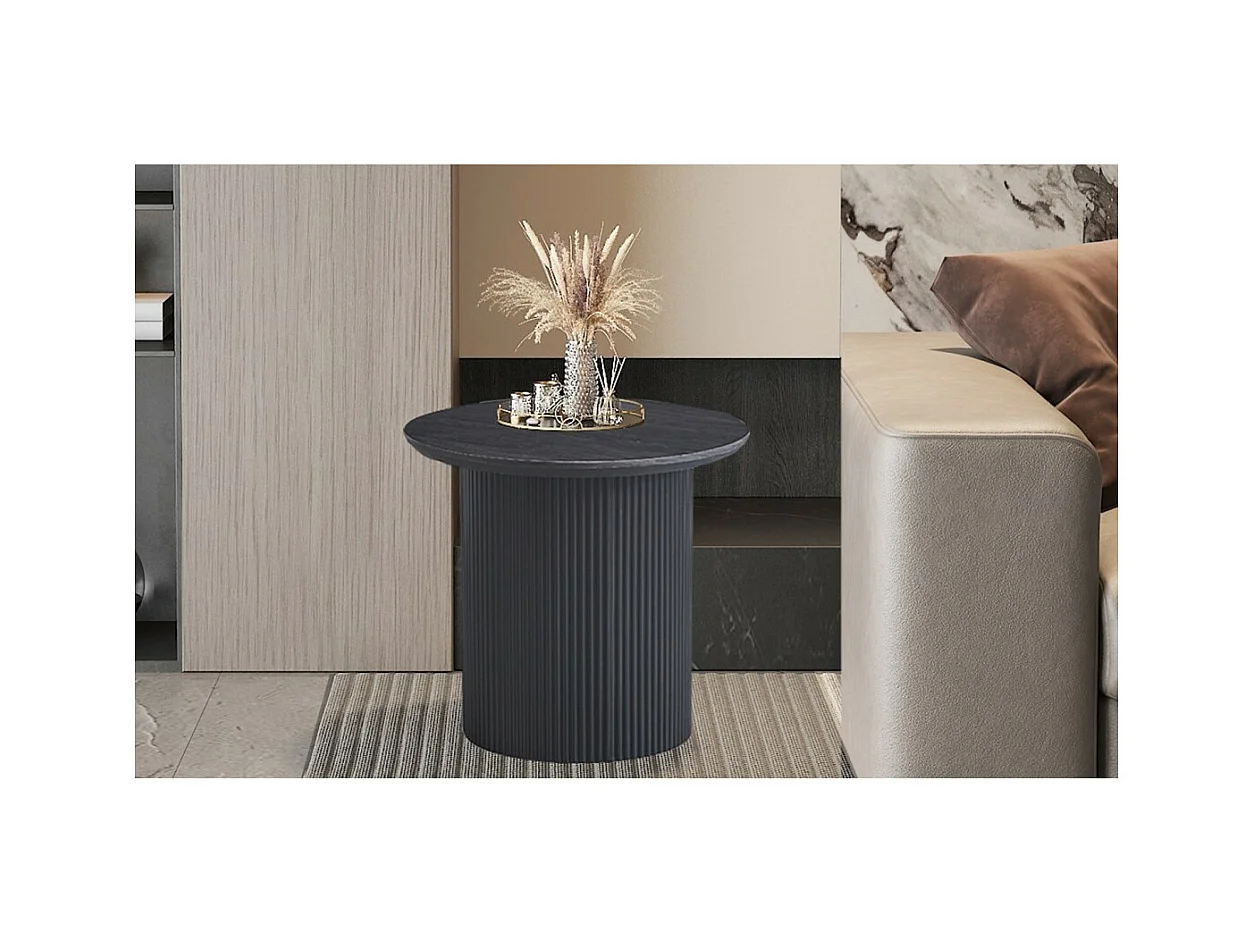 Lage tafel collectie VAGOS donkerbruin houteffect diameter 50 cm