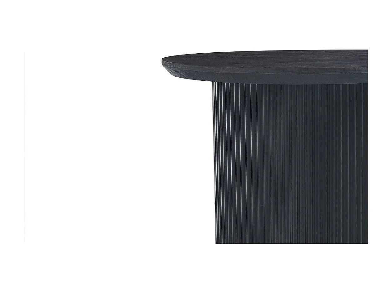 Table basse VAGOS – Effet bois brun foncé – Diamètre 50 cm – Style contemporain