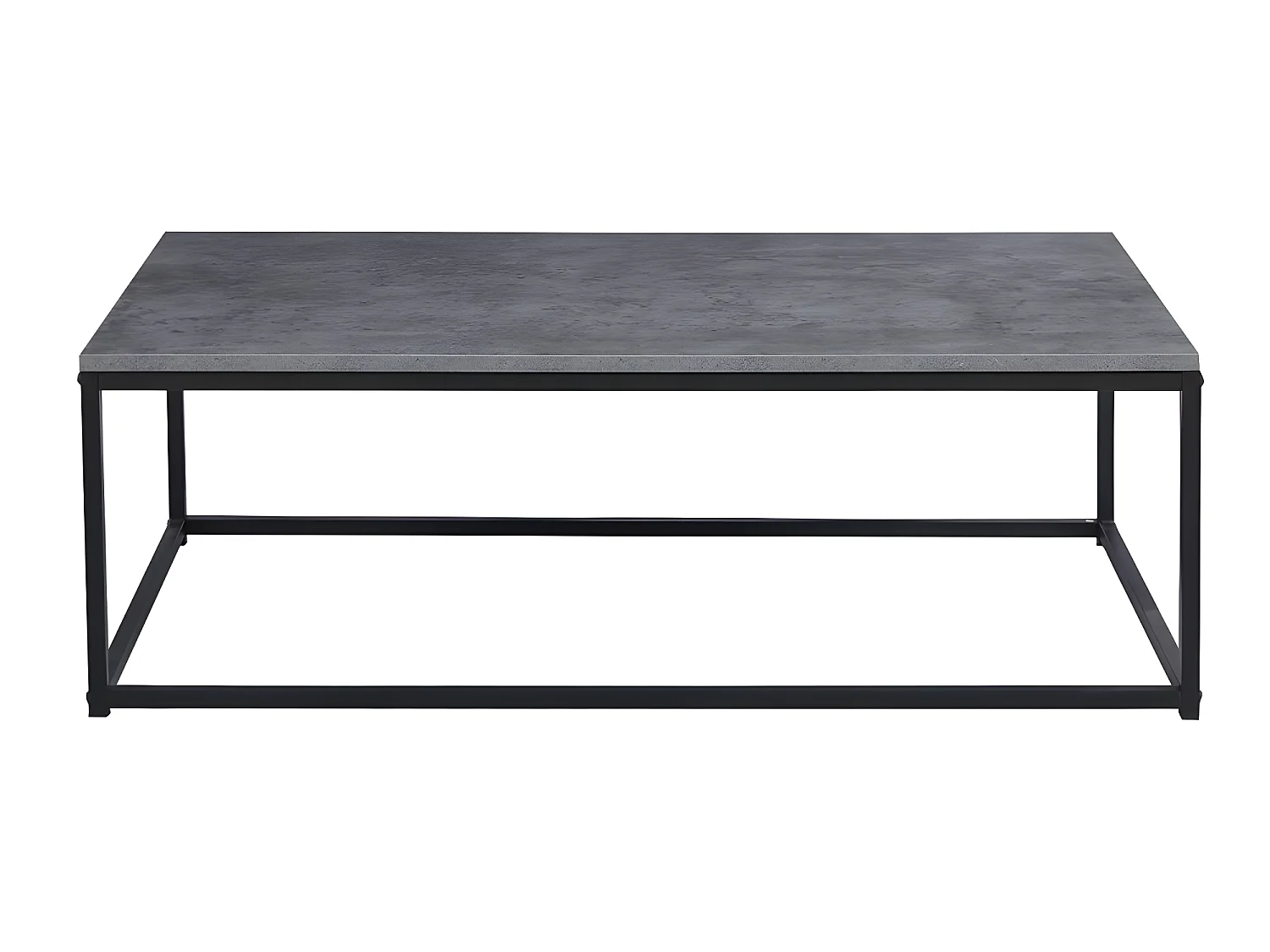 Table basse EWING – Effet pierre grise et métal – Design rectangulaire