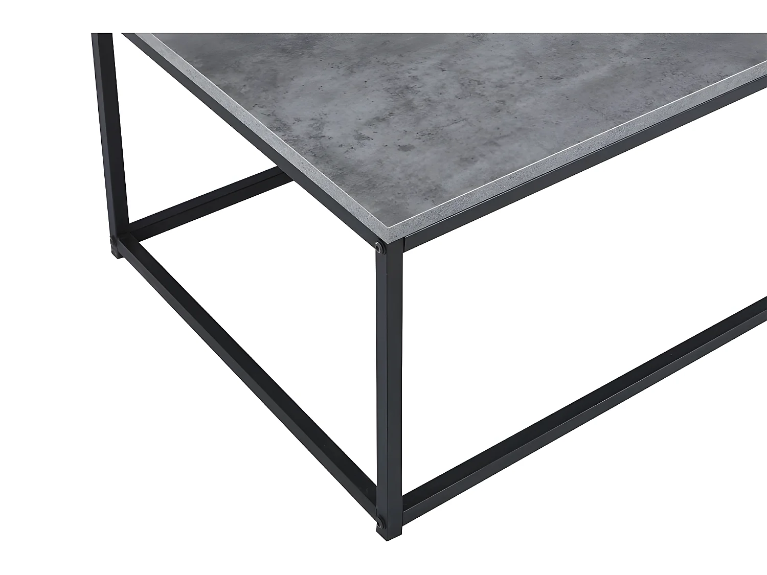 Table basse EWING – Effet pierre grise et métal – Design rectangulaire