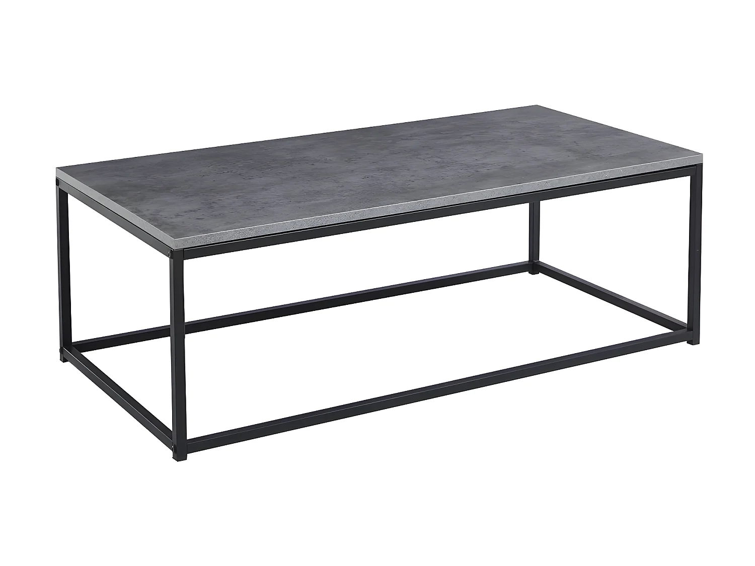 Table basse EWING – Effet pierre grise et métal – Design rectangulaire