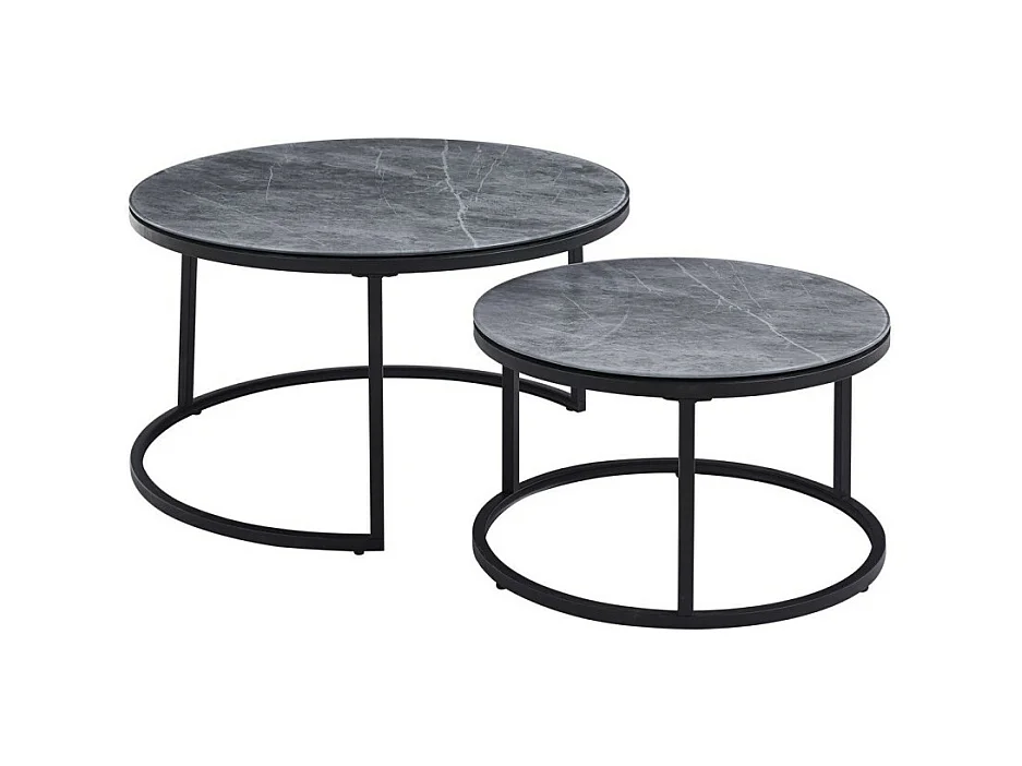 Niedriger Tisch, Kollektion MANHATTAN, mit grauem Marmoreffekt, ideal für ein schickes Wohnzimmer