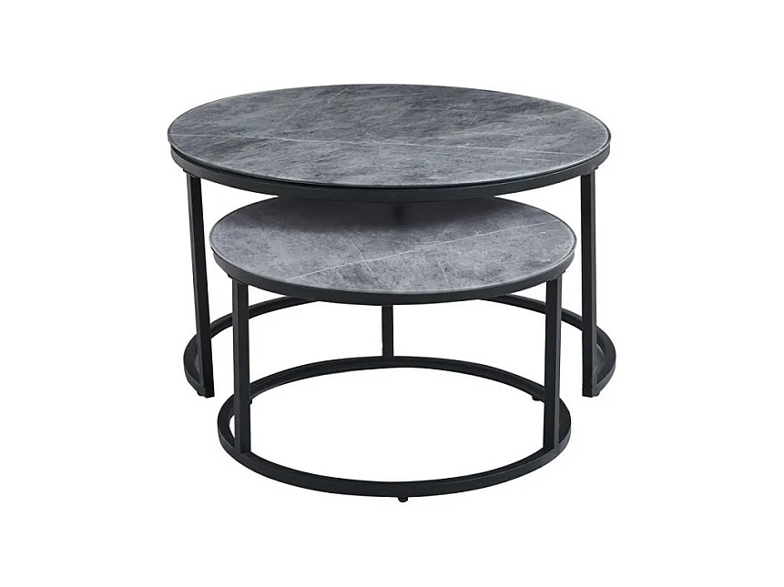 Niedriger Tisch, Kollektion MANHATTAN, mit grauem Marmoreffekt, ideal für ein schickes Wohnzimmer