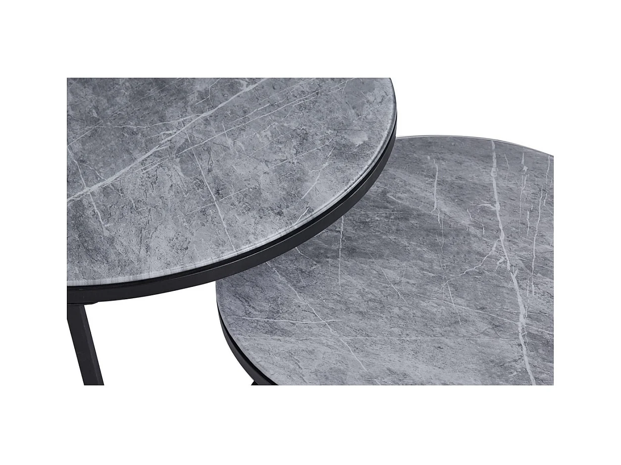 Niedriger Tisch, Kollektion MANHATTAN, mit grauem Marmoreffekt, ideal für ein schickes Wohnzimmer
