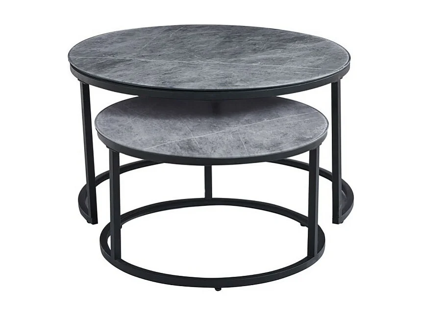 Niedriger Tisch, Kollektion MANHATTAN, mit grauem Marmoreffekt, ideal für ein schickes Wohnzimmer