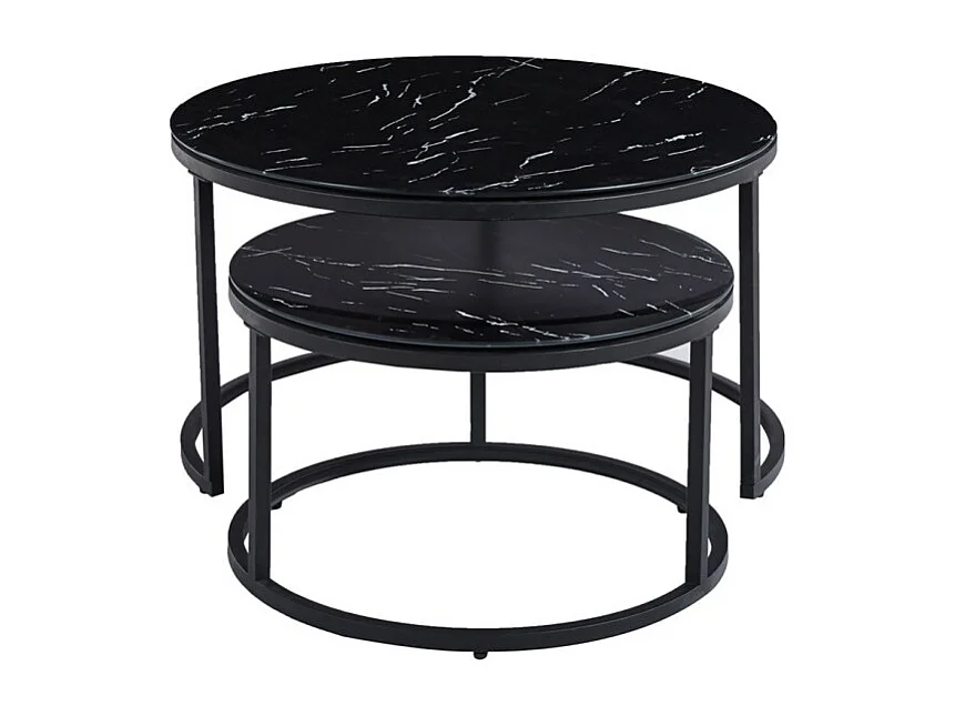 Mesa de centro coleção MANHATTAN efeito mármore preto, Ideal para uma sala de estar chique