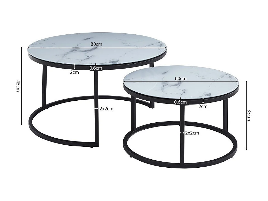 Tavolino collezione MANHATTAN effetto marmo bianco, ideale per un soggiorno elegante.