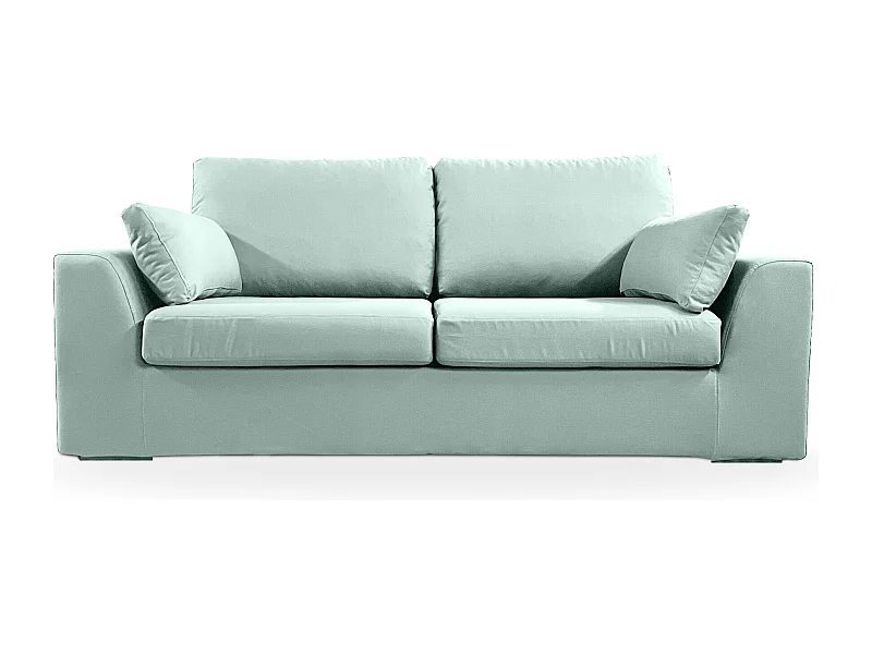 Canapé 3 pl TRESSIN 170 cm fixe tissu coton Céladon - 100% déhoussable - Fab. France