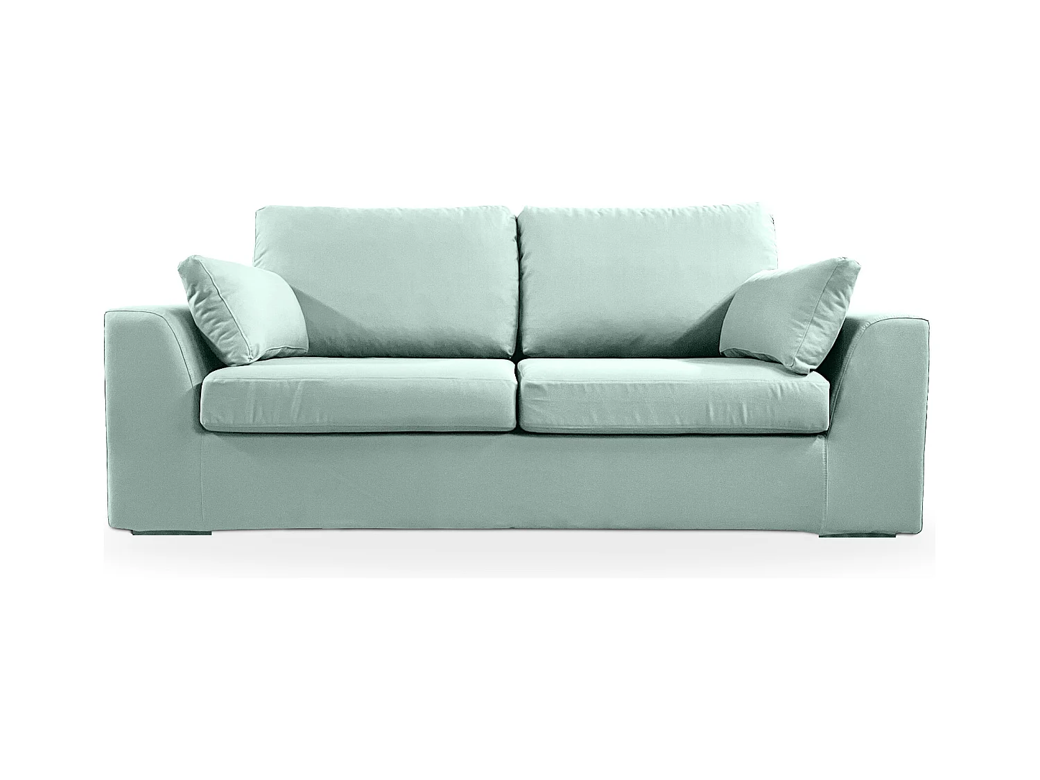 Canapé 3 pl TRESSIN 170 cm fixe tissu coton Céladon - 100% déhoussable - Fab. France