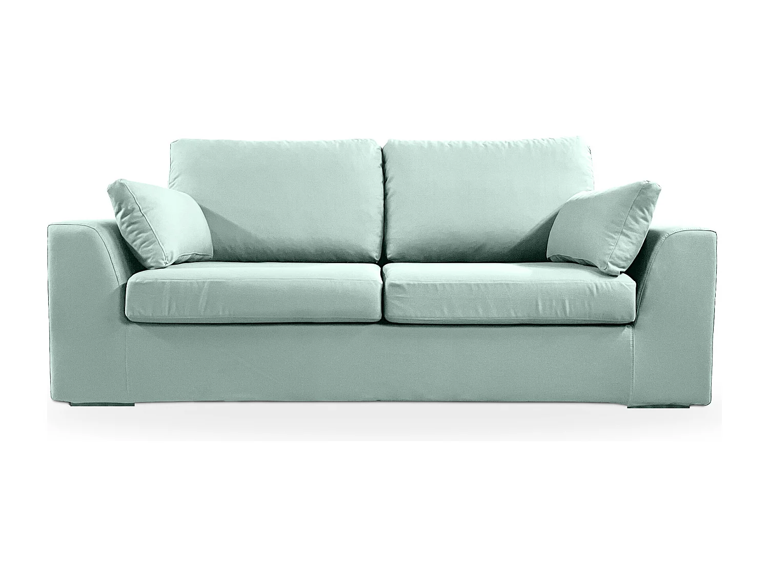 Canapé 3 pl TRESSIN 170 cm fixe tissu coton Céladon - 100% déhoussable - Fab. France