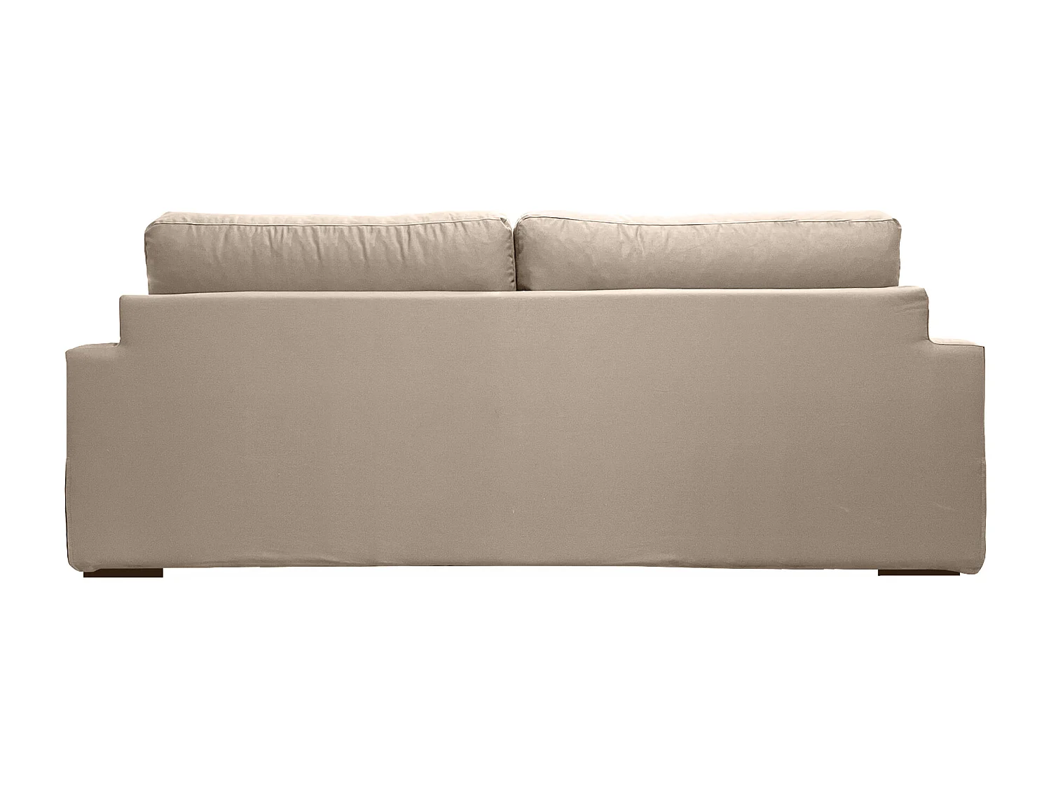 Canapé 4 pl TRESSIN 170 cm fixe tissu coton Taupe - 100% déhoussable - Fab. France