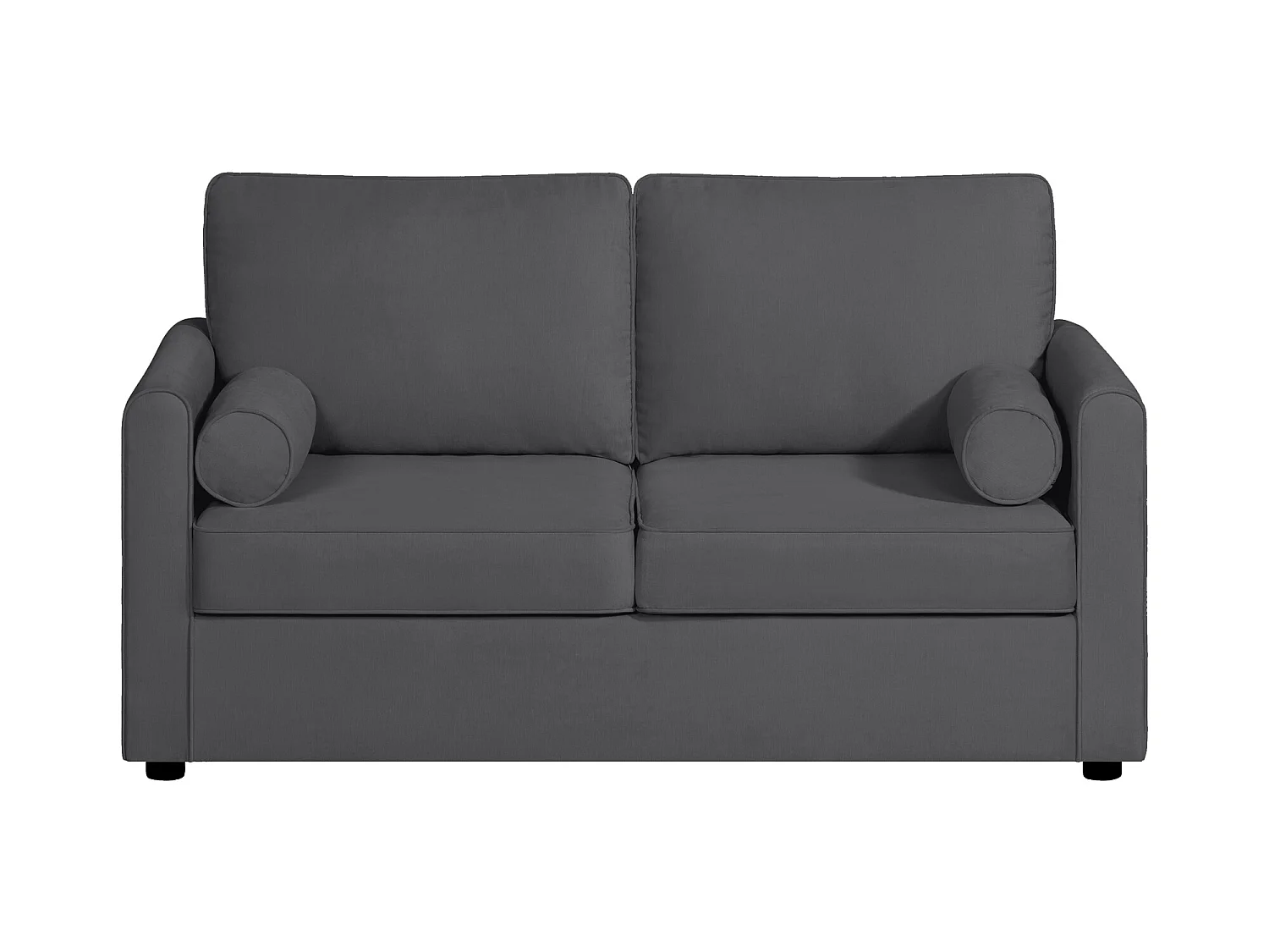 Canapé 2 pl SCARPE 153 cm fixe tissu Tradition Anthracite - 100% déhoussable - Fab. France