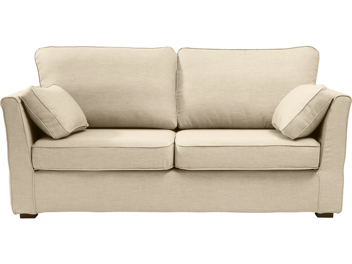 Canapé 3 pl ESCAUT 185 cm fixe tissu Tradition Beige - 100% déhoussable - Fab. France