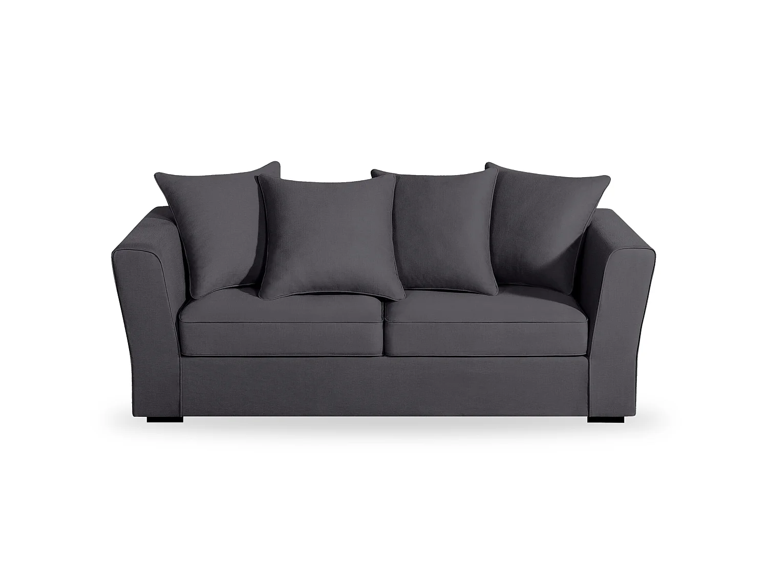 Canapé 3 pl YSER 200 cm fixe tissu Tradition Anthracite - 100% déhoussable - Fab. France