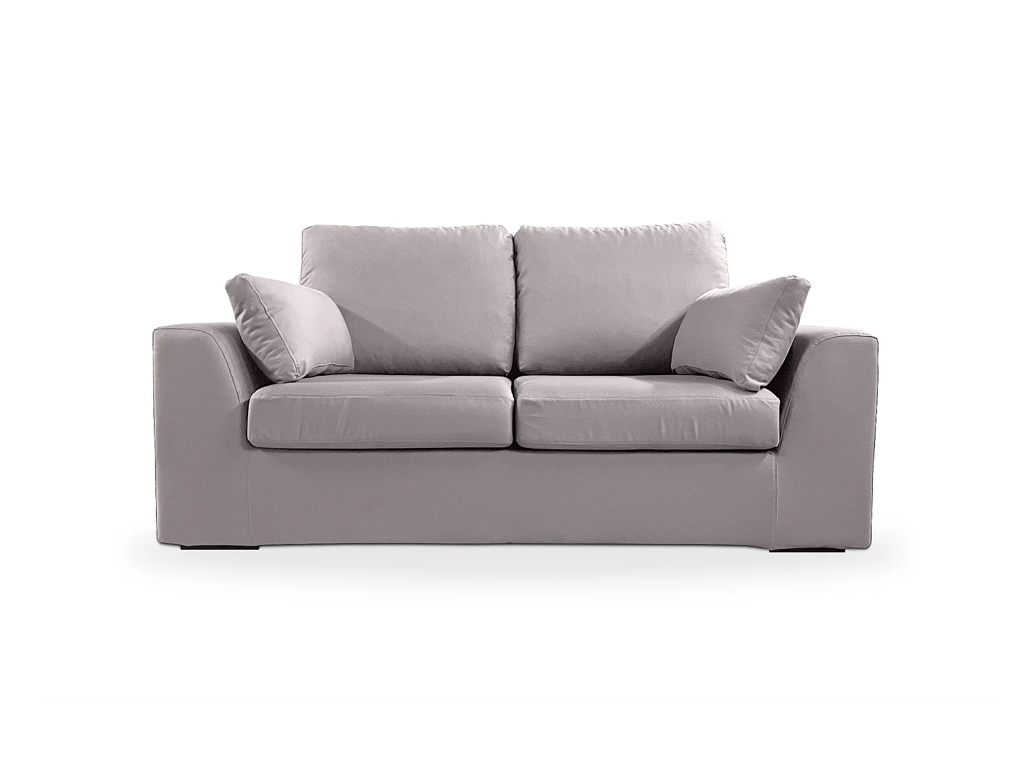 Canapé 2 pl TRESSIN 170 cm fixe tissu coton Gris Clair - 100% déhoussable - Fab. France
