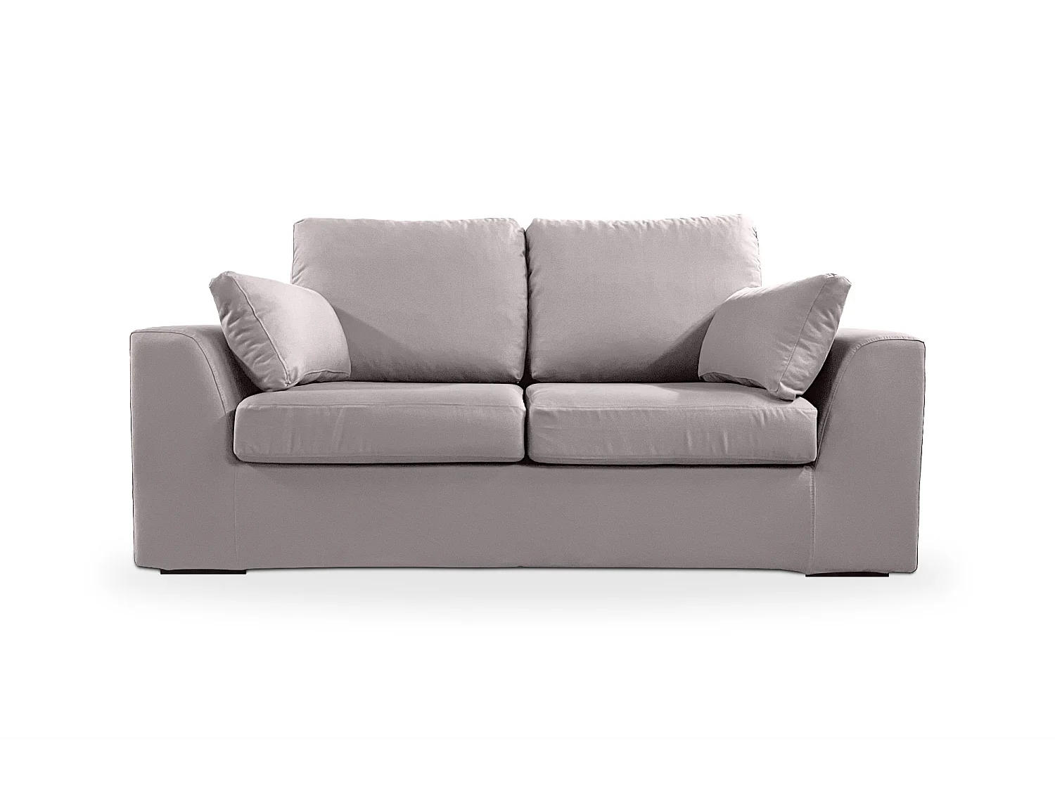 Canapé 2 pl TRESSIN 170 cm fixe tissu coton Gris Clair - 100% déhoussable - Fab. France