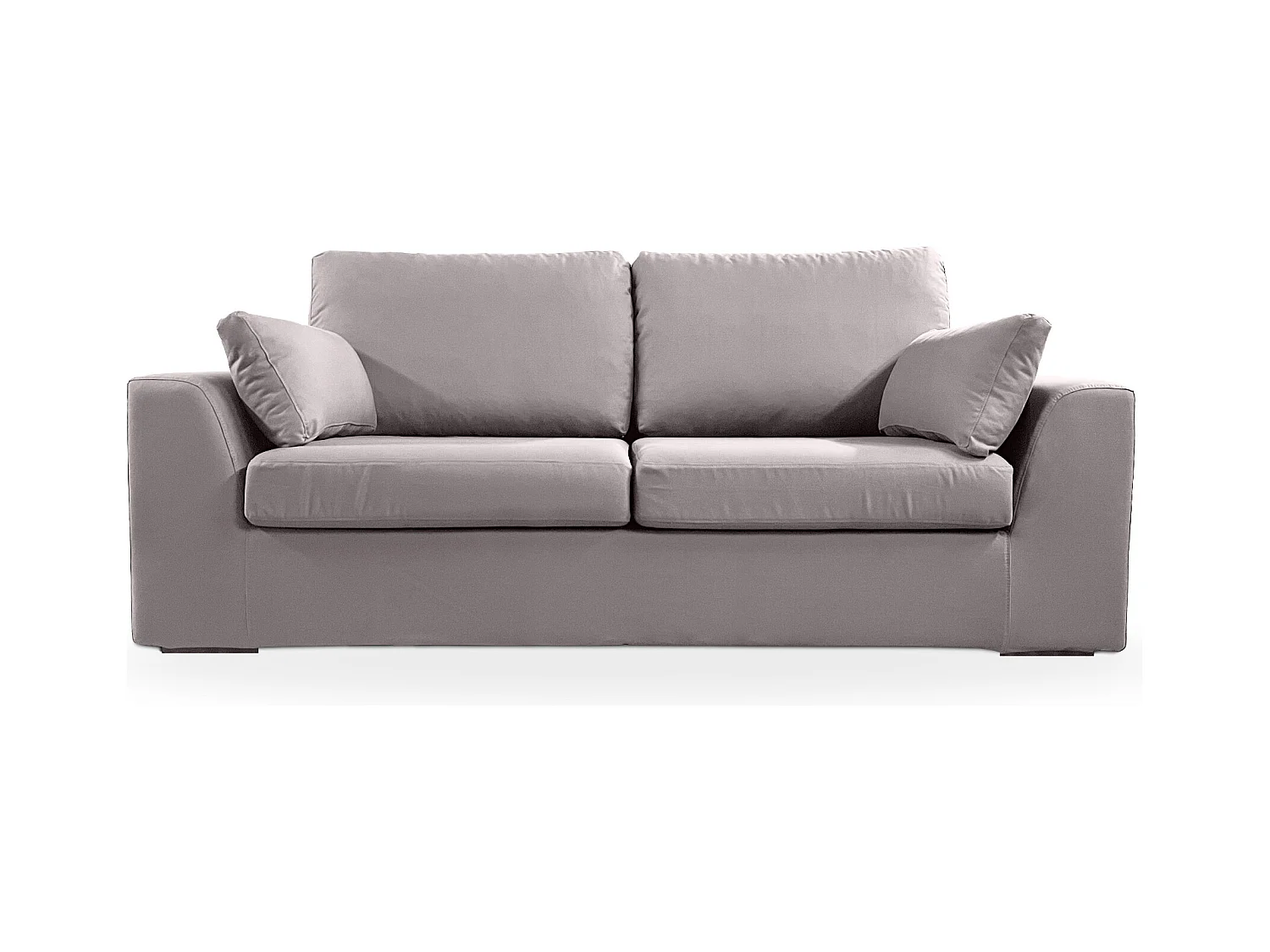 Canapé 3 pl TRESSIN 170 cm fixe tissu coton Gris Clair - 100% déhoussable - Fab. France