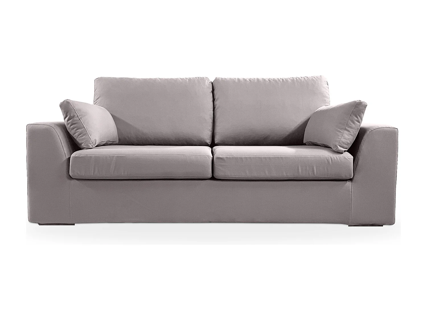 Canapé 3 pl TRESSIN 170 cm fixe tissu coton Gris Clair - 100% déhoussable - Fab. France