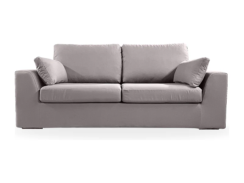 Canapé 3 pl TRESSIN 170 cm fixe tissu coton Gris Clair - 100% déhoussable - Fab. France