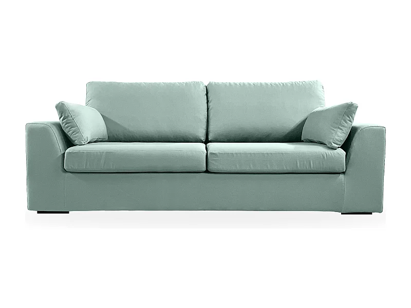 Canapé 4 pl TRESSIN 170 cm fixe tissu coton Céladon - 100% déhoussable - Fab. France