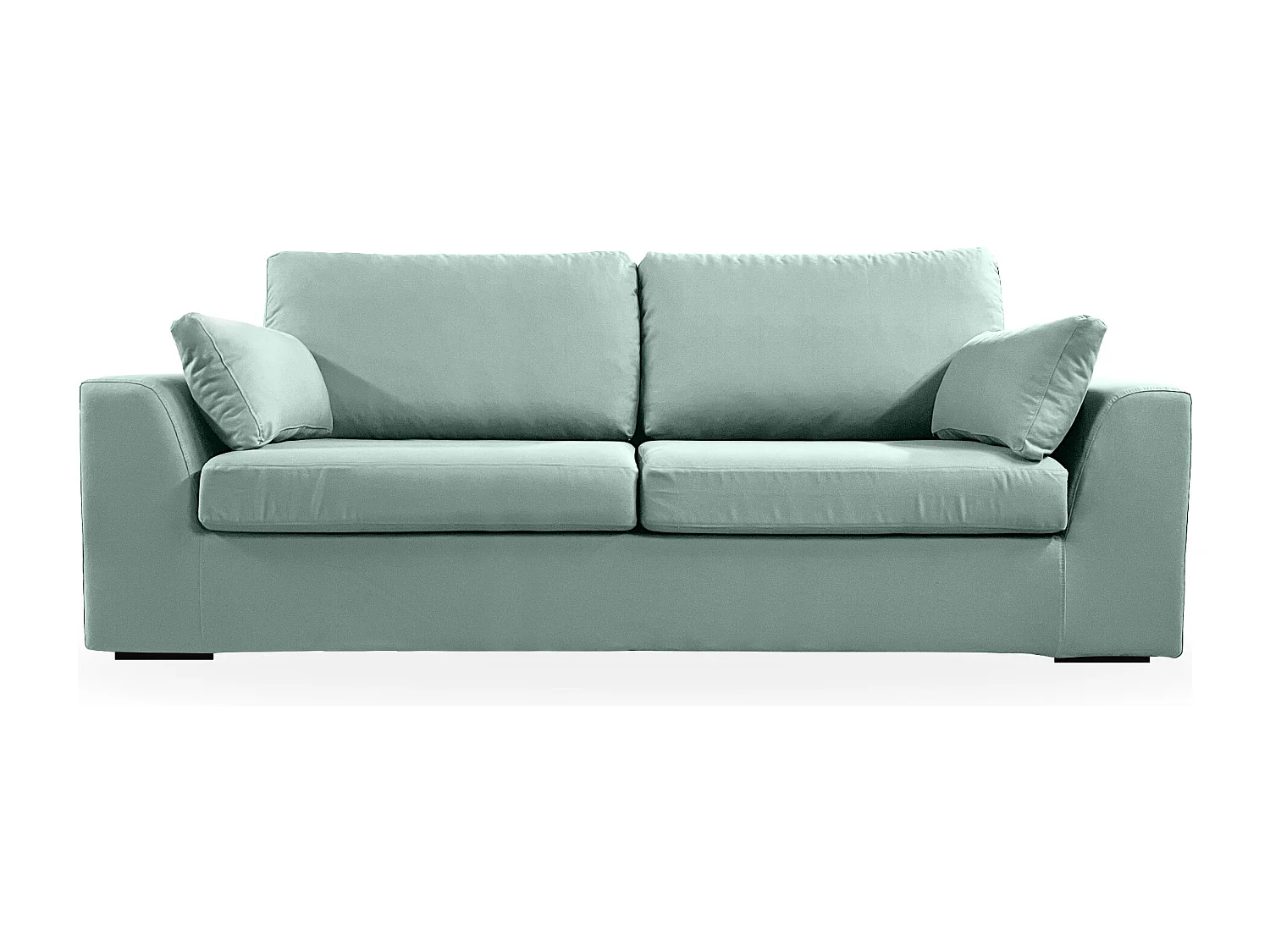 Canapé 4 pl TRESSIN 170 cm fixe tissu coton Céladon - 100% déhoussable - Fab. France