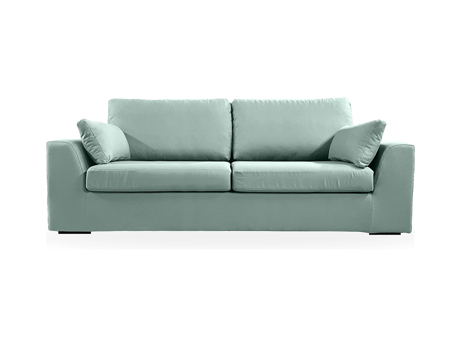 Canapé 4 pl TRESSIN 170 cm fixe tissu coton Céladon - 100% déhoussable - Fab. France