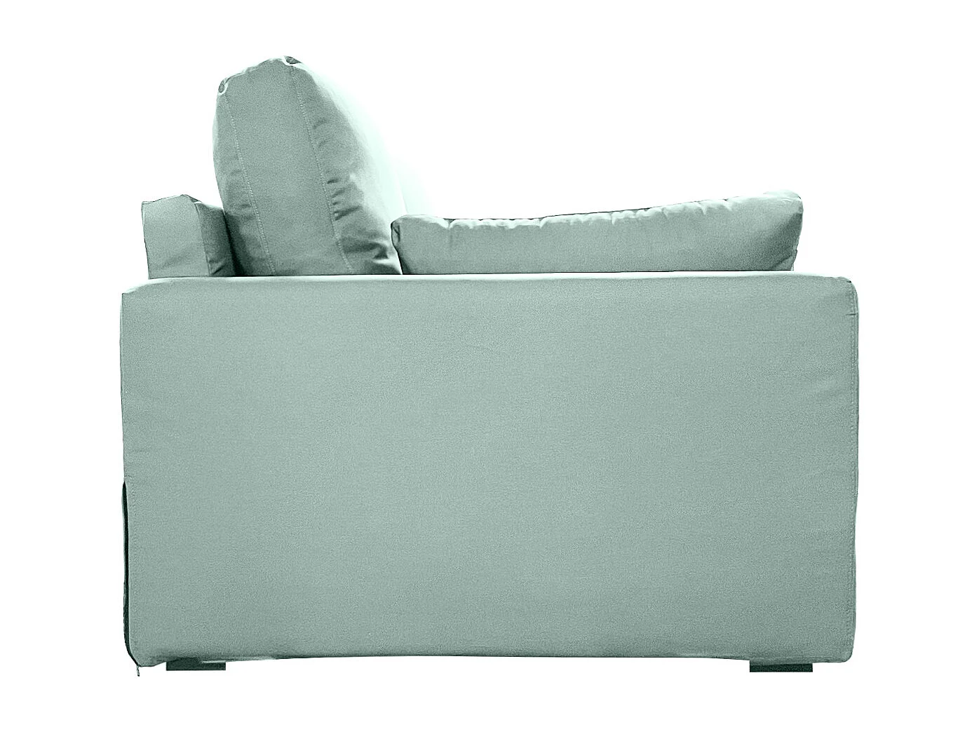 Canapé 4 pl TRESSIN 170 cm fixe tissu coton Céladon - 100% déhoussable - Fab. France