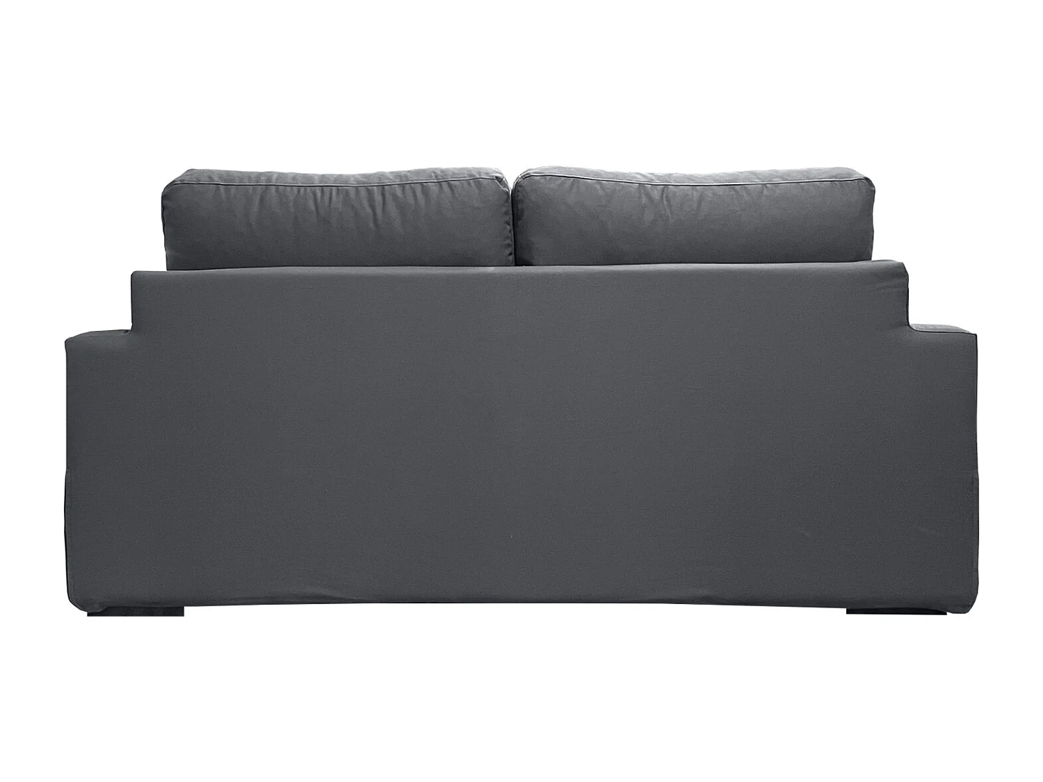 Canapé 2 pl TRESSIN 170 cm fixe tissu coton Anthracite - 100% déhoussable - Fab. France