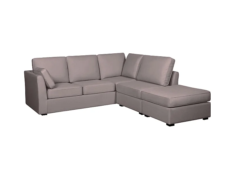 Canapé d'angle ESCAUT fixe 225 x 237 cm Tradition Taupe - 100% déhoussable - Fab. en France