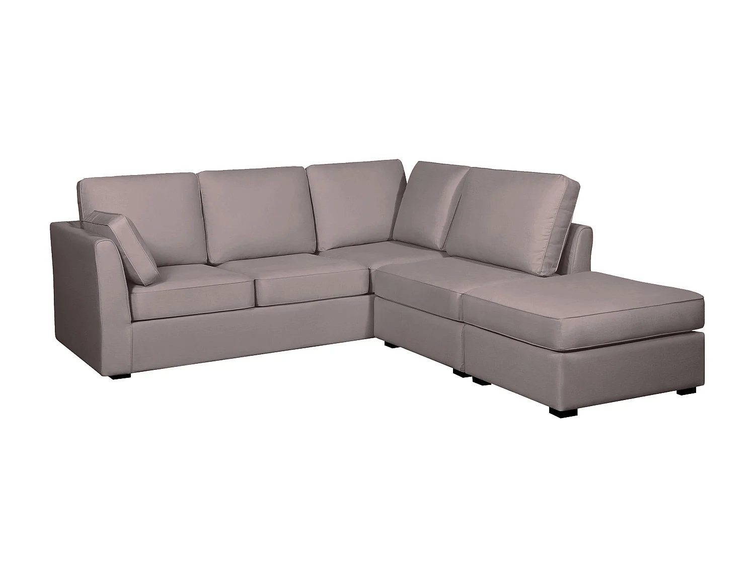Canapé d'angle ESCAUT fixe 225 x 237 cm Tradition Taupe - 100% déhoussable - Fab. en France