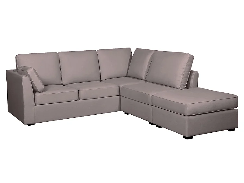 Canapé d'angle ESCAUT fixe 225 x 237 cm Tradition Taupe - 100% déhoussable - Fab. en France