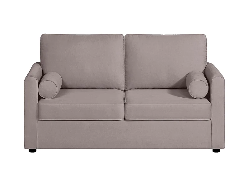 Canapé 2 pl SCARPE 153 cm fixe tissu Tradition Taupe - 100% déhoussable - Fab. France