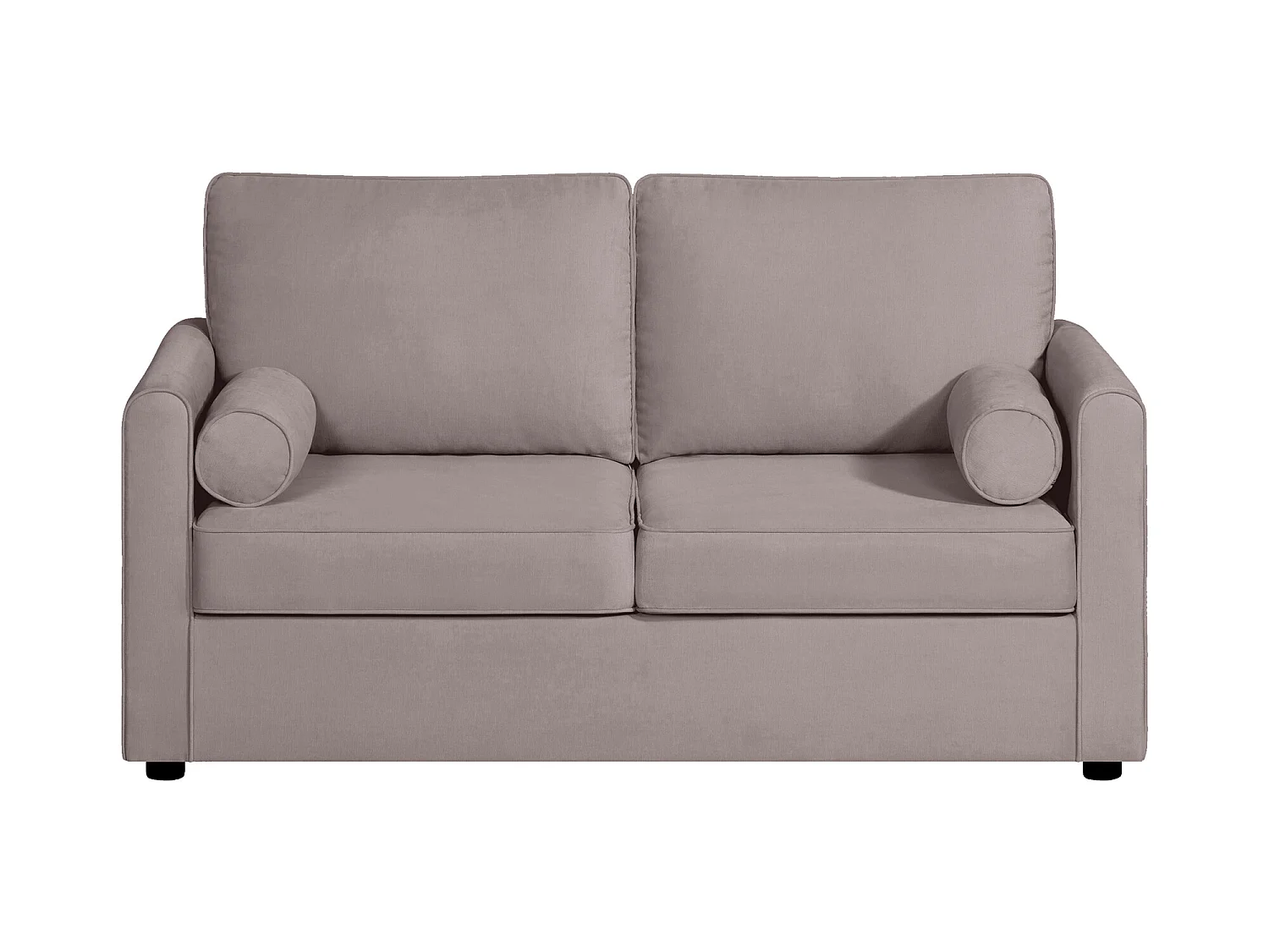 Canapé 2 pl SCARPE 153 cm fixe tissu Tradition Taupe - 100% déhoussable - Fab. France