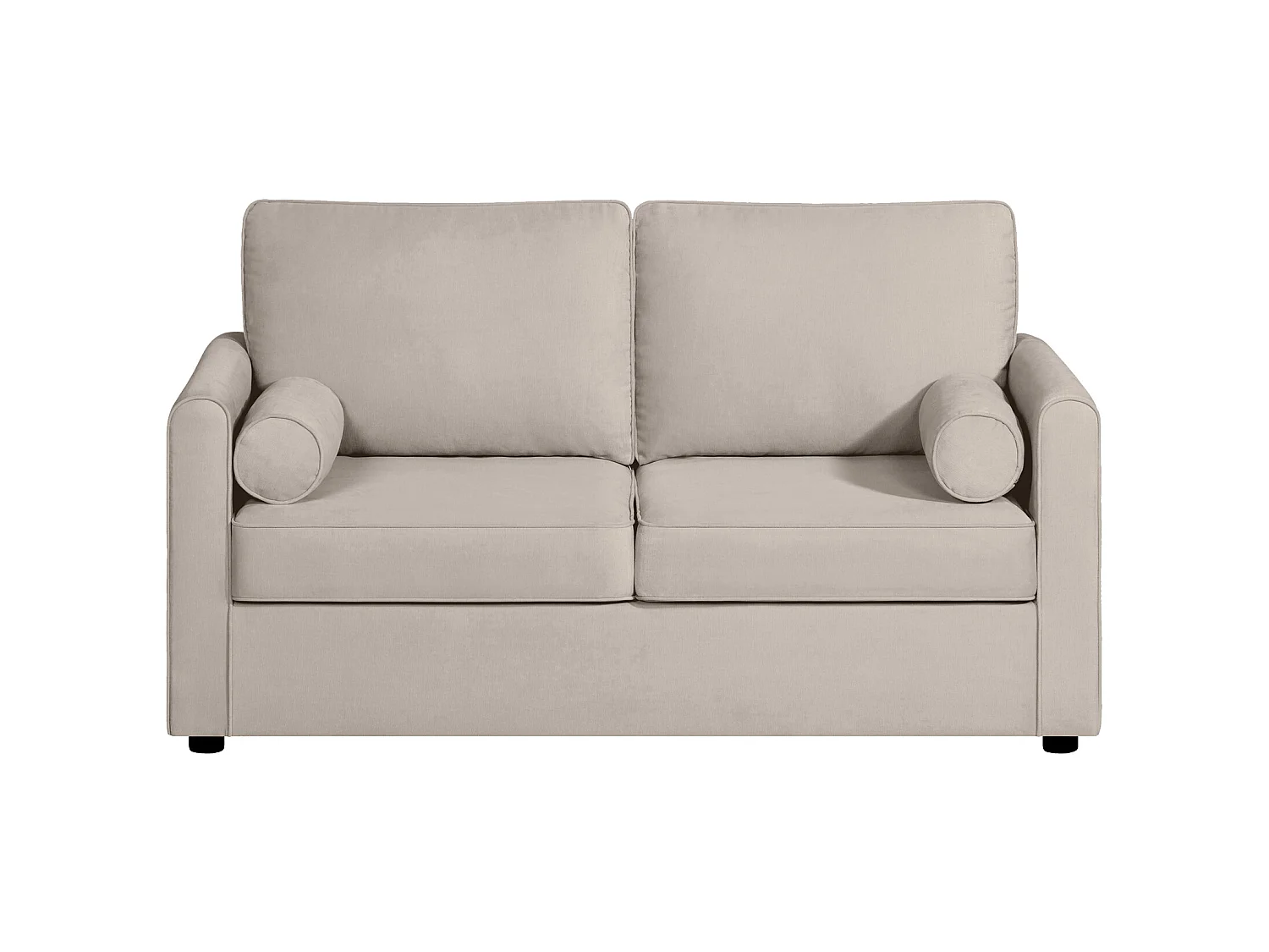 Canapé 2 pl SCARPE 153 cm fixe tissu Tradition Beige - 100% déhoussable - Fab. France