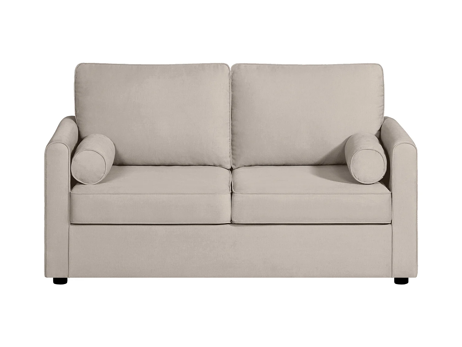 Canapé 2 pl SCARPE 153 cm fixe tissu Tradition Beige - 100% déhoussable - Fab. France