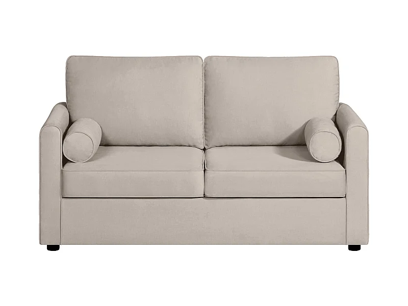 Canapé 2 pl SCARPE 153 cm fixe tissu Tradition Beige - 100% déhoussable - Fab. France