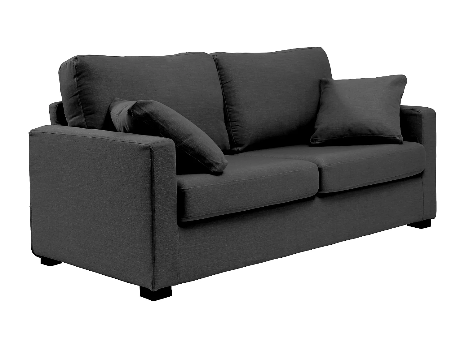Canapé 3 pl LYS 175 cm fixe tissu Tradition Anthracite - 100% déhoussable - Fab. France