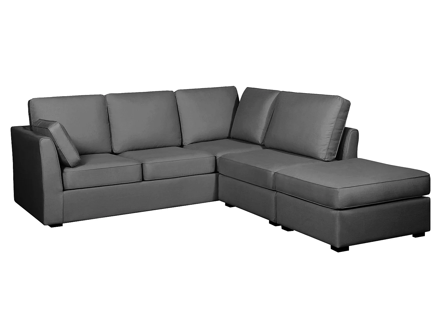 Canapé d'angle ESCAUT fixe 225 x 237 cm Tradition Anthracite - 100% déhoussable - Fab. en France