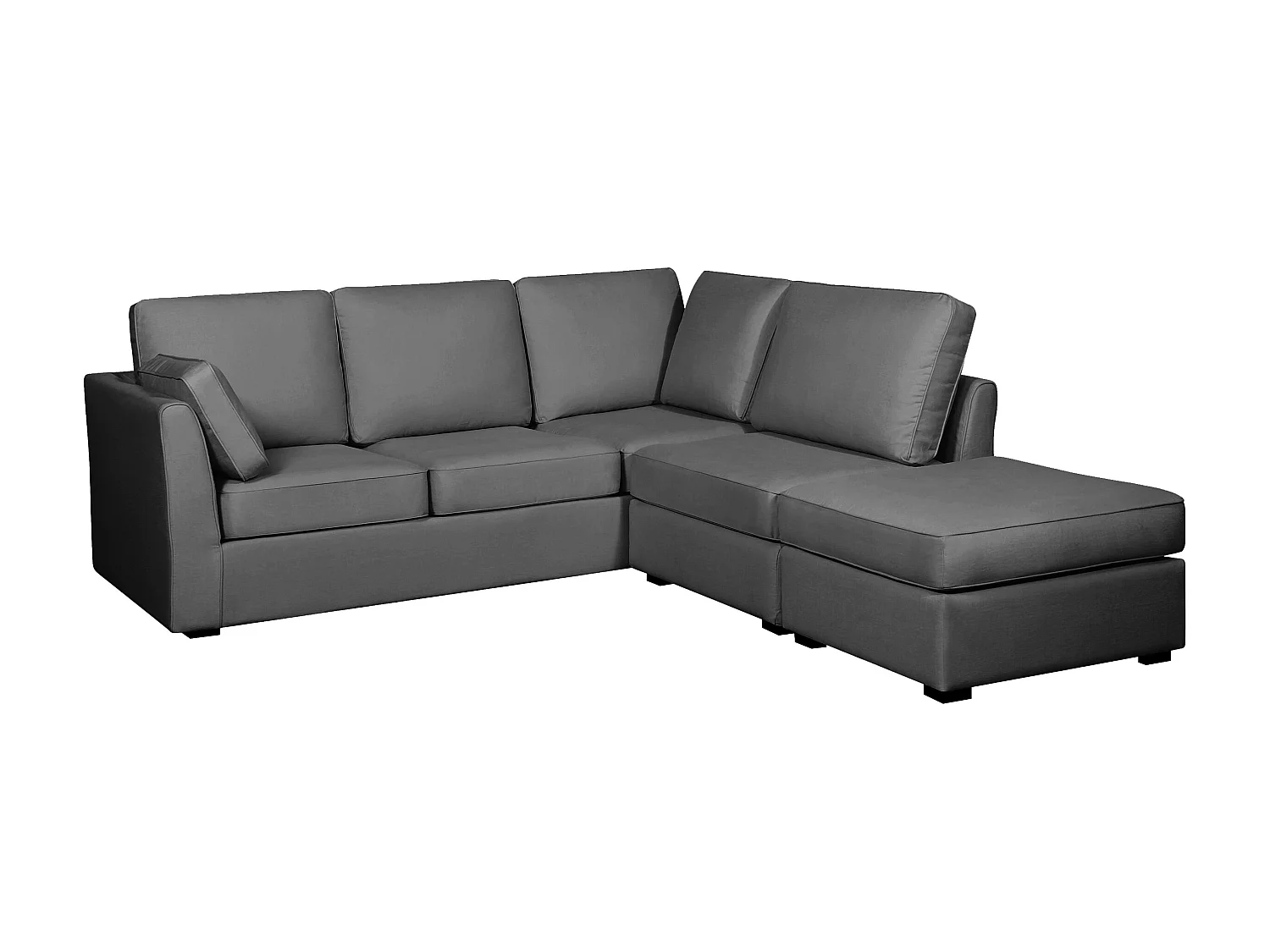 Canapé d'angle ESCAUT fixe 225 x 237 cm Tradition Anthracite - 100% déhoussable - Fab. en France