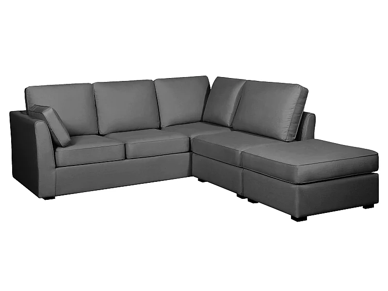 Canapé d'angle ESCAUT fixe 225 x 237 cm Tradition Anthracite - 100% déhoussable - Fab. en France