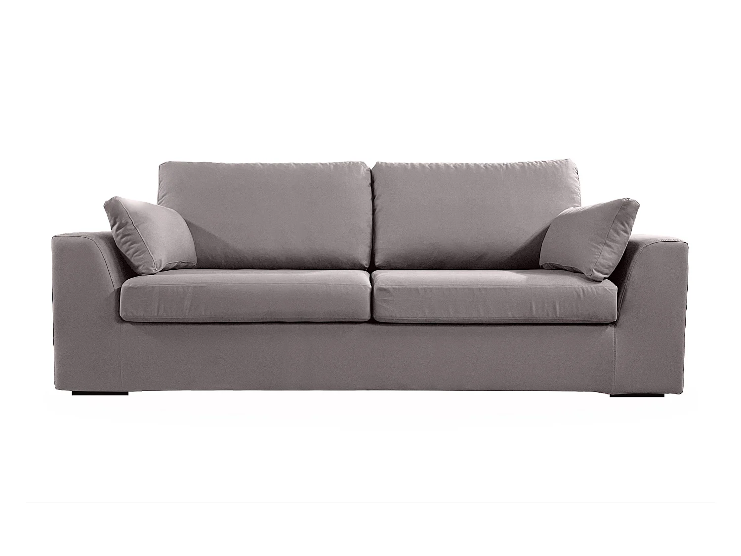 Canapé 4 pl TRESSIN 170 cm fixe tissu coton Gris Clair - 100% déhoussable - Fab. France