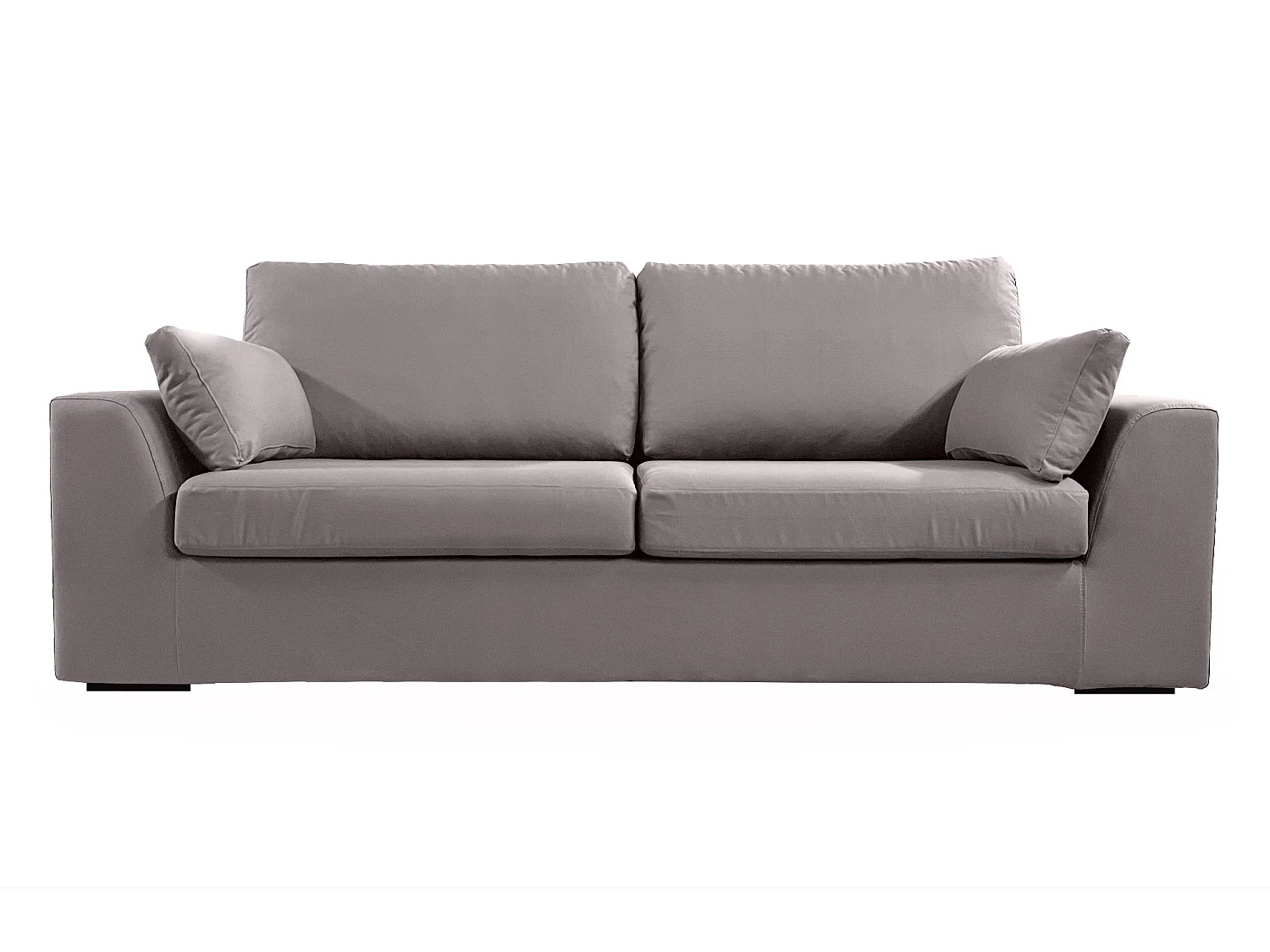 Canapé 4 pl TRESSIN 170 cm fixe tissu coton Gris Clair - 100% déhoussable - Fab. France