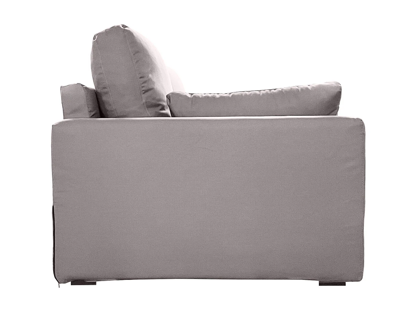 Canapé 4 pl TRESSIN 170 cm fixe tissu coton Gris Clair - 100% déhoussable - Fab. France