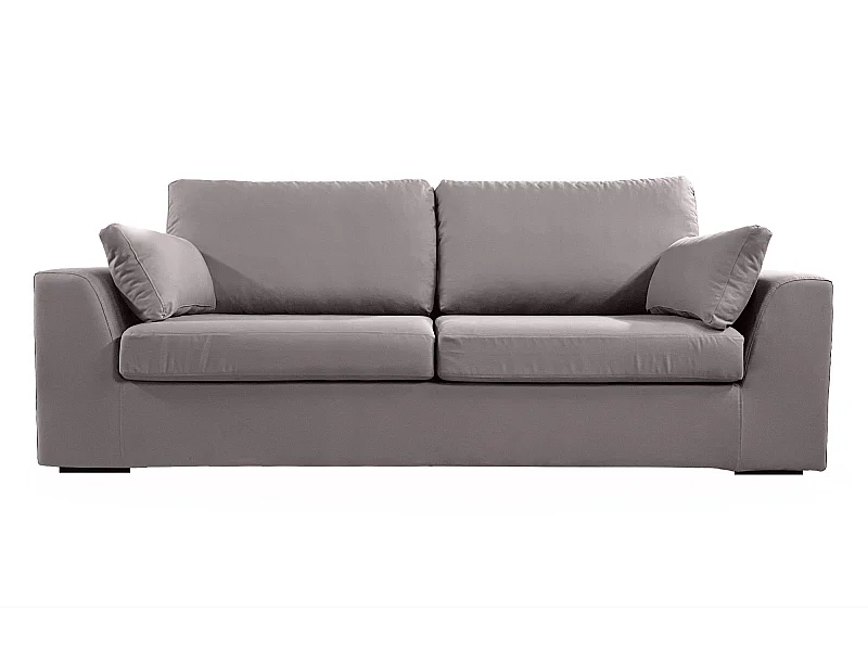 Canapé 4 pl TRESSIN 170 cm fixe tissu coton Gris Clair - 100% déhoussable - Fab. France