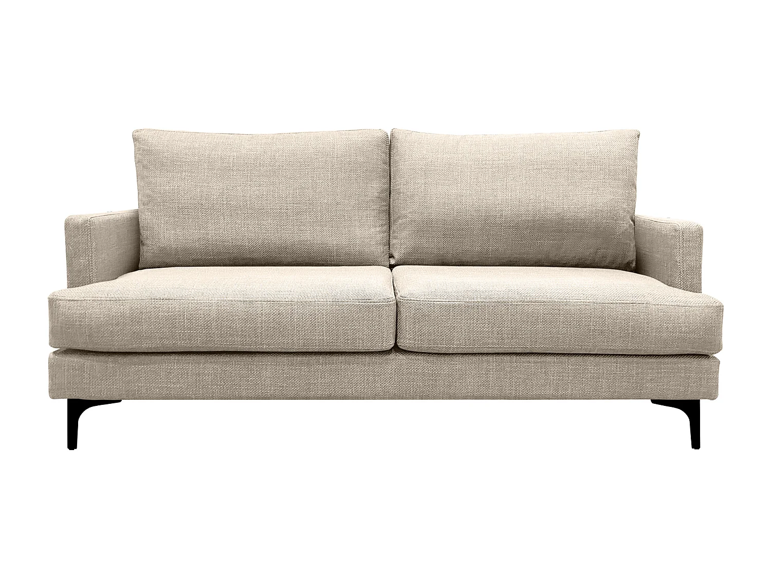 Canapé 3 pl WIMY 167 cm fixe tissu Beige - 100% déhoussable - Fab. France