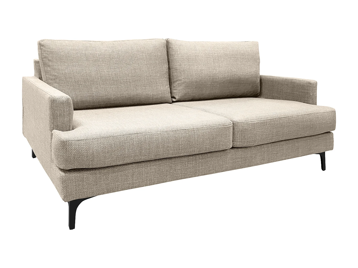 Canapé 3 pl WIMY 167 cm fixe tissu Beige - 100% déhoussable - Fab. France