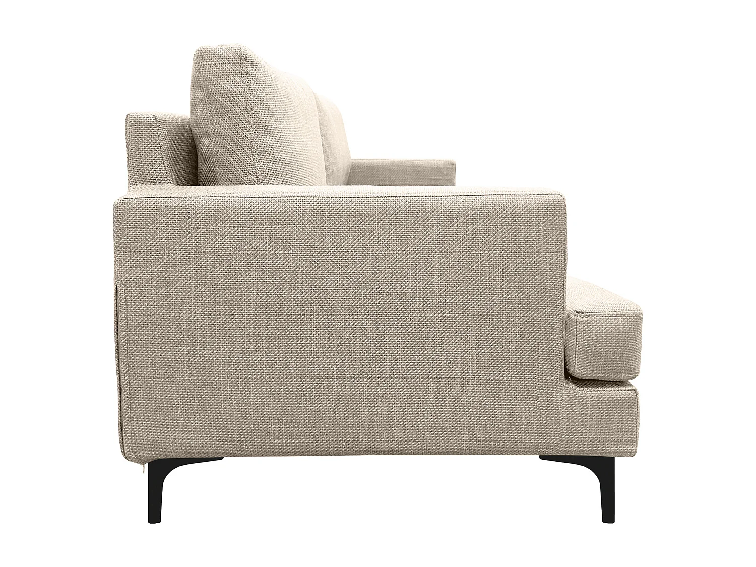 Canapé 3 pl WIMY 167 cm fixe tissu Beige - 100% déhoussable - Fab. France